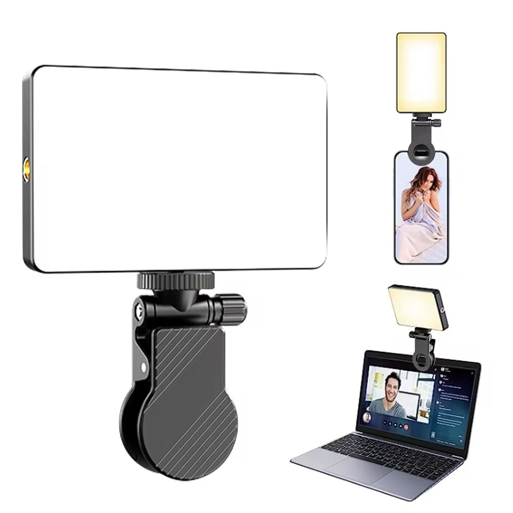 Mini ring light M12 rechargeable par USB pour vidéo et visio