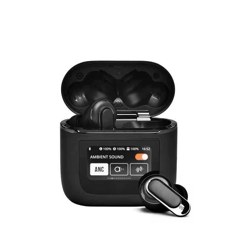 Écouteurs sans fil JBL Tour Pro2 avec boîtier tactile affiché