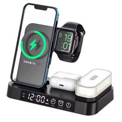 Station de Charge Sans Fil Pliable 5 en 1