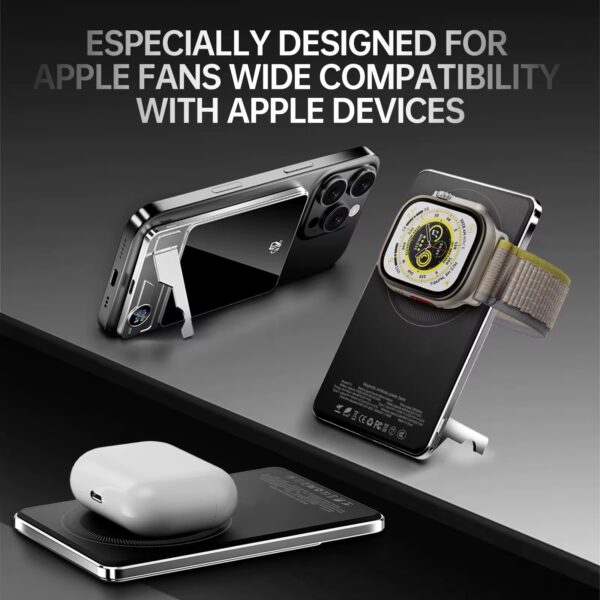 Charge Apple Watch, AirPods et iPhone avec power bank magnétique